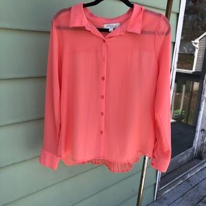 Salmon Long Sleeve Blouse
